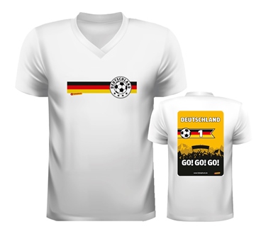 Fanshirt EM günstig bestellen. UEFA-Fußball-Europameisterschaft 2016: Informationen zur EM 2016 in Frankreich: Spielplan, Termine, Ergebnisse, Gruppen und Kurzporträts der Austragungsorte zur UEFA Euro 2016 in Frankreich. Außerdem können Sie bei Tiptopdruck ein originelles T-shirt EM 2016 gewinnen und selbst drucken lassen - mit vielen Design-Varianten. Ab 10. Juni 2016 beginnt das nächste Fußball-Fest, denn dann beginnt die Europameisterschaft mit dem Eröffnungsspiel des Gastgeber-Landes Frankreich im Stade de France in St-Denis. Anpfiff ist um 21 Uhr, bei der Feier zum Start der EM 2016 wird David Guetta auftreten. Bis zum 10. Juli werden erstmals 24 statt wie bisher 16 Mannschaften um die begehrte EM-Trophäe kämpfen. Gespielt wird in sechs Vierergruppen mit je vier Teams. Die Gruppen-Ersten und -Zweiten qualifizieren sich dabei ebenso für das Achtelfinale wie die vier besten Gruppen-Dritten. Von da an gilt der K.o.-Modus: Verlängerung und Elfmeterschießen sind also bei der EM 2016 nicht ausgeschlossen. Wegen der Aufstockung der Nationen werden 51 statt bisher 31 EM-Partien ausgetragen, daher auch die Verlängerung der EM-Dauer von drei auf vier Wochen. Die Finalphase beginnt am 25. Juni mit den Achtelfinals.