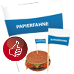 Mini-Papierfahnen - Gestalten Sie Burgerfähnchen in Ihrem Wunschdesign!