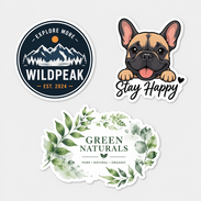 Aufkleber freie Größe drucken individuell Wunschformat Konturschnitt Logo Sticker Etiketten online bestellen