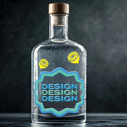 Individuell gestalteter UV-DTF-Transfer als vollfarbiger Aufkleber auf Flasche