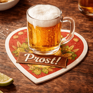 Bierdeckel aus saugfähiger Bierdeckelpappe, Detailansicht