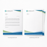 Briefpapier DIN A4 einseitig und beidseitig bedruckt im Vergleich