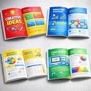 Farbig gestaltete Broschüren mit Klebebindung mit hochwertigem Druck