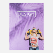 Bedruckte Fleecedecke in Fotoqualität auf violettem Hintergrund