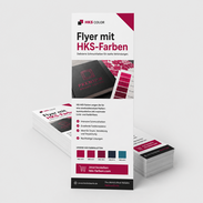 Flyer DIN lang mit HKS-Farben als Produktmockup