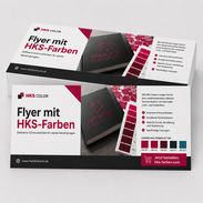 Flyer DIN A8 quer 74 × 52 mm mit HKS-Farben