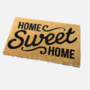 Fußmatte mit Filz-Oberfläche und schwarzem Druck „Home Sweet Home“