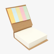 Haftnotizen-Set mit Hardcover-Karton Haftnotizen-Set mit Hardcover-Karton, 200 Klebezetteln und 125 farbigen Papiermarkern