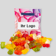 HARIBO Fische – Bestellen  Sie individuell bedruckte Tütchen gefüllt mit leckeren Fruchtgummis für Ihre Werbung - auch in kleinen Mengen!