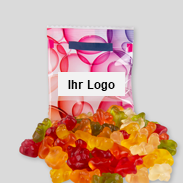 HARIBO Flugzeuge – Bestellen  Sie individuell bedruckte Tütchen gefüllt mit leckeren Fruchtgummis für Ihre Werbung - auch in kleinen Mengen!