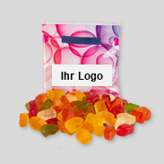 HARIBO Häuser – Bestellen  Sie individuell bedruckte Tütchen gefüllt mit leckeren Fruchtgummis für Ihre Werbung - auch in kleinen Mengen!