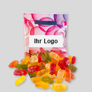 HARIBO Handys – Bestellen  Sie individuell bedruckte Tütchen gefüllt mit leckeren Fruchtgummis in at-Form für Ihre Werbung - auch in kleinen Mengen!