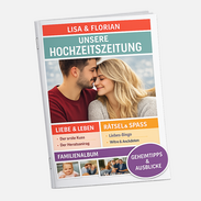 Hochzeitszeitung DIN A5 mit Klammerheftung geschlossenes Cover