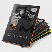 Multiloft-Flyer mit partiellem UV-Lack Folie und farbigen Farbkernkanten