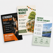 Ungefalzte Flyer als Handzettel Flugblätter Werbeflyer Infoblätter Beileger und Aktionsflyer