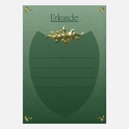 Urkunde im edlen grün-goldenen Design – hochwertig gedruckte Urkunde für verschiedene Formate und Anlässe