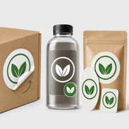 Vegane Aufkleber für Verpackungen Werbung Etiketten Weißdruck wiederablösbar und freie Größe