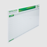 Bedrucktes Whiteboard-Wochenplaner-Schild aus Hartschaumplatte im Plattendruck – ideal für Büro und Organisation