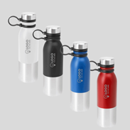 Zweifarbige Edelstahl-Flasche, 750 ml - Gravieren oder bedrucken Sie Trinkflaschen aus Edelstahl mit Ihrem Logo auch in kleinen Mengen!